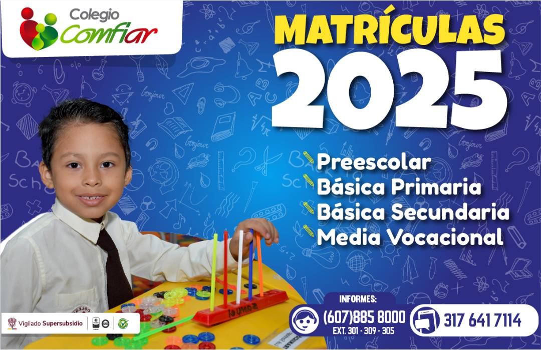 Matrículas colegio Comfiar 2025