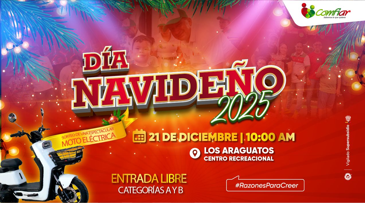El 21 de diciembre Comfiar celebra el Día Navideño junto a sus afiliados en Los Araguatos Centro Recreacional