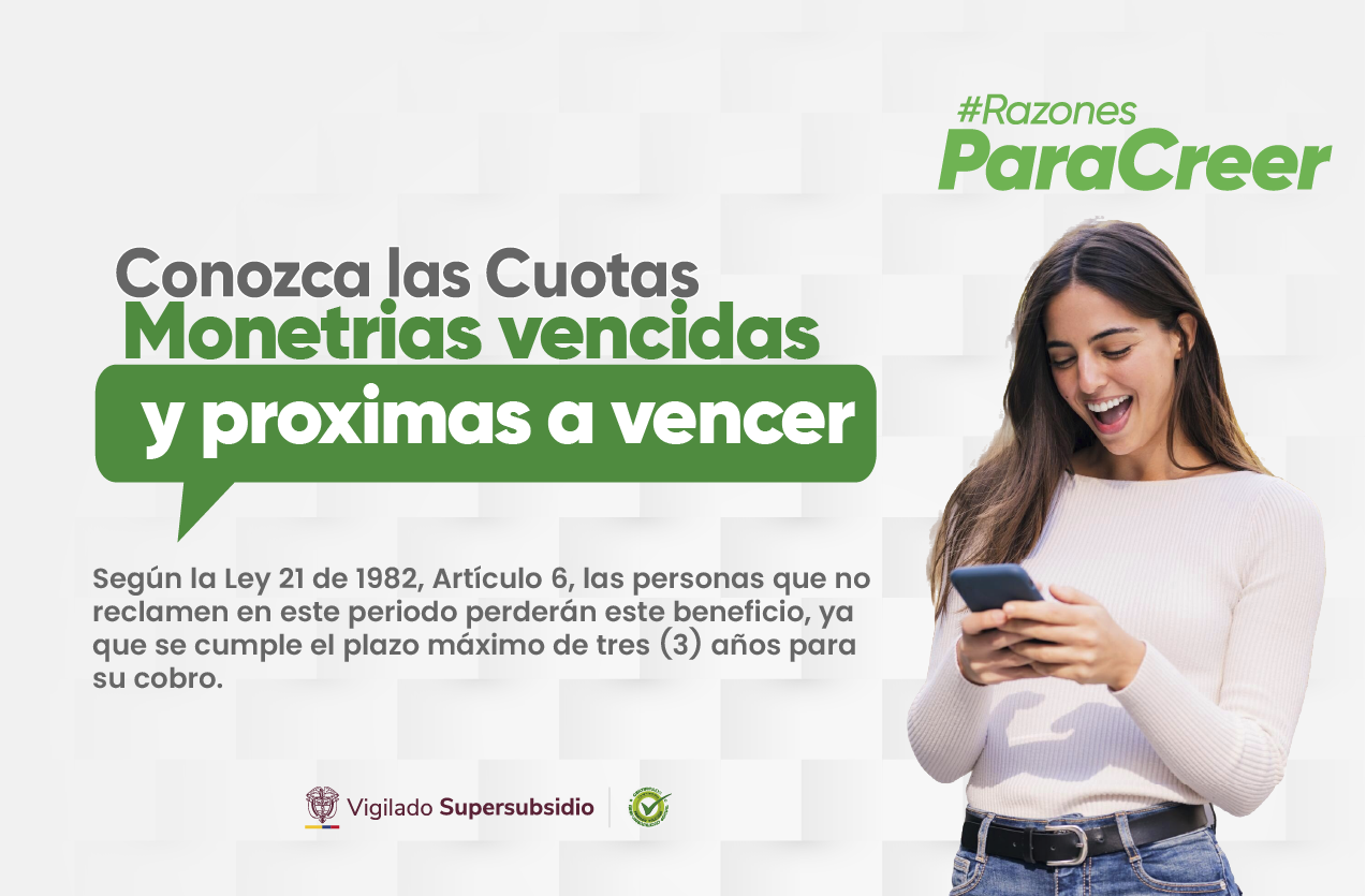 Conozca las cuotas monetarias vencidas y próximas a vencer
