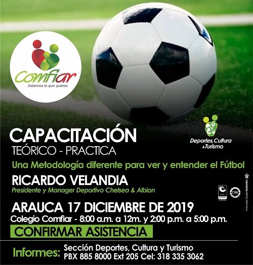 En apoyo a los procesos formativos de la niñez y juventud, Comfiar realizará una capacitación teórica práctica dirigida a los entrenadores de futbol del Departamento de Arauca